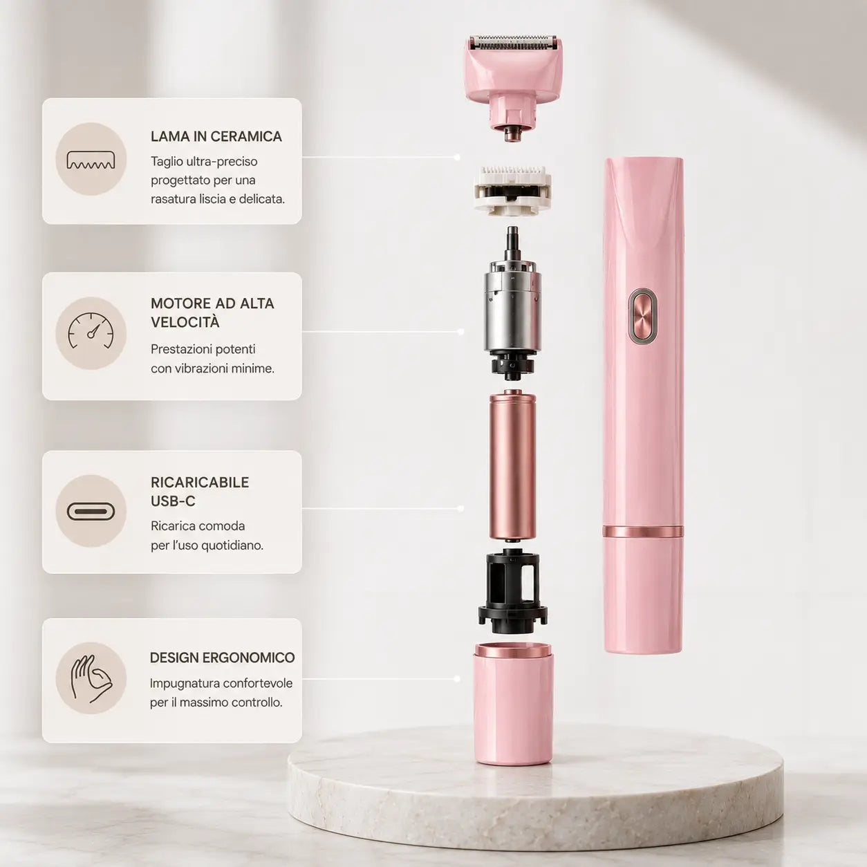 GRAVIX™ SilkTrim Pro | Rasoio Elettrico Delicato 2-in-1 per Donna