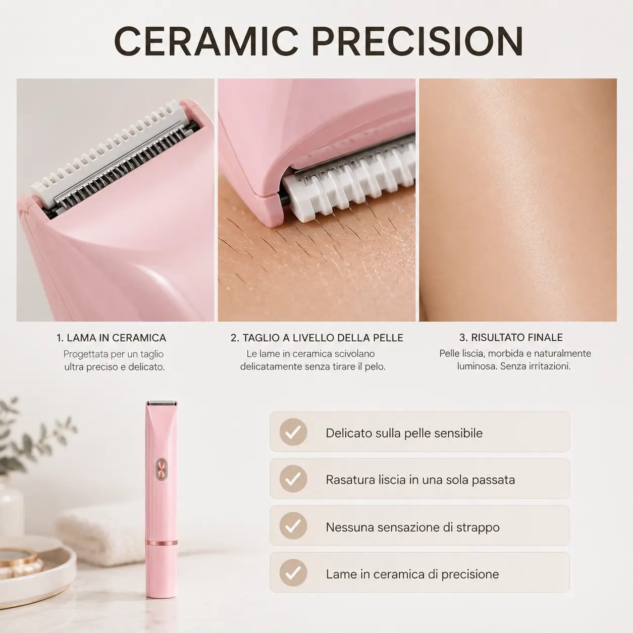 GRAVIX™ SilkTrim Pro | Rasoio Elettrico Delicato 2-in-1 per Donna