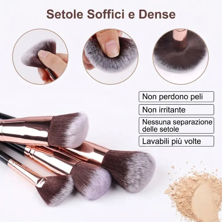 Set Pennelli Make-Up Professionali Ipoallergenici